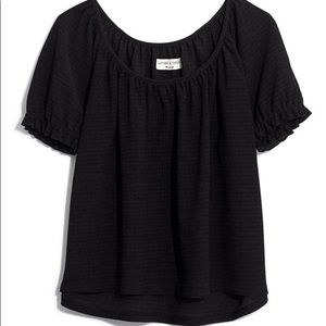 Madewell Texture & Thread Peasant Top in Black